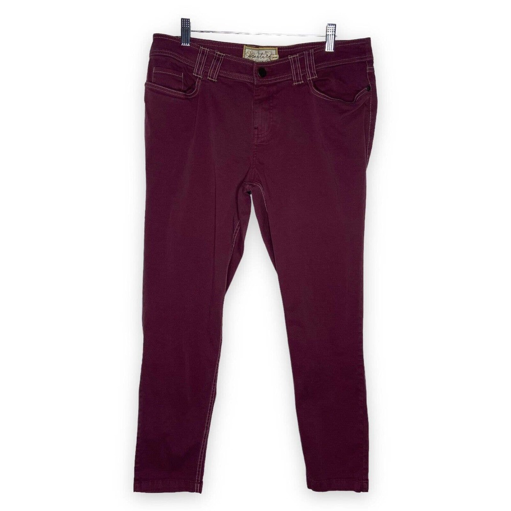 Aventura Women's Size 12 Straight Leg Pant Organic Cotton Purple Pockets Hiking